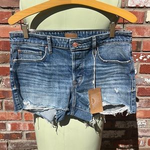 NWT Porter Blue Emma Cut Off jean shorts